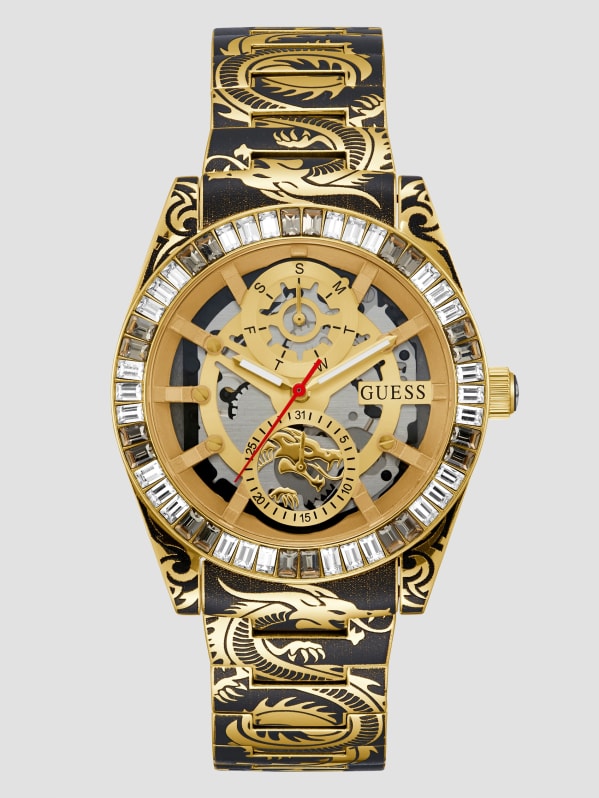 Guess gold tone sale multifunction watch