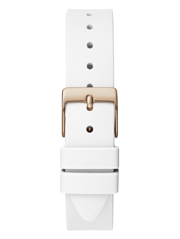 Guess white leather watch online