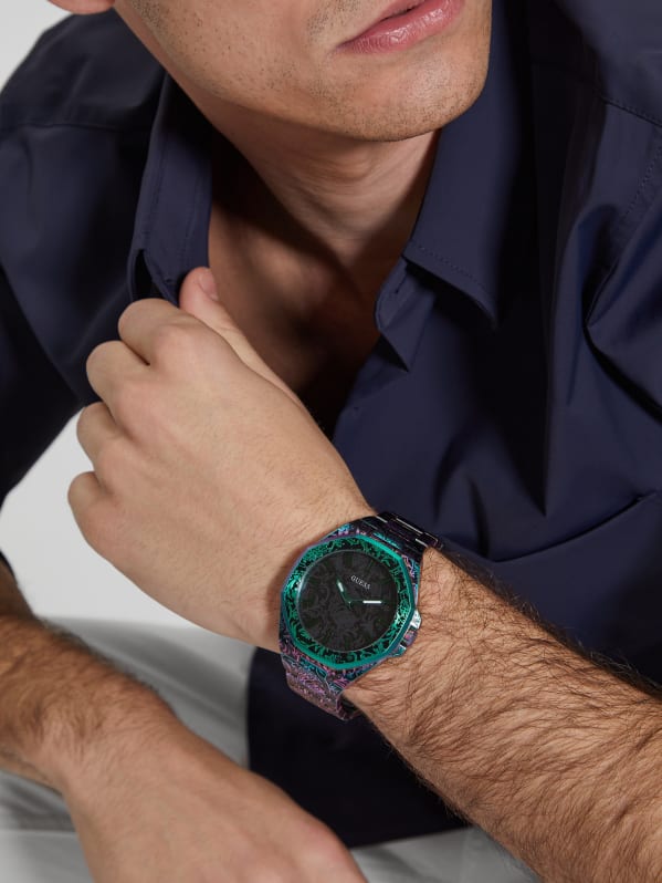Iridescent Print Analog Watch GUESS Canada
