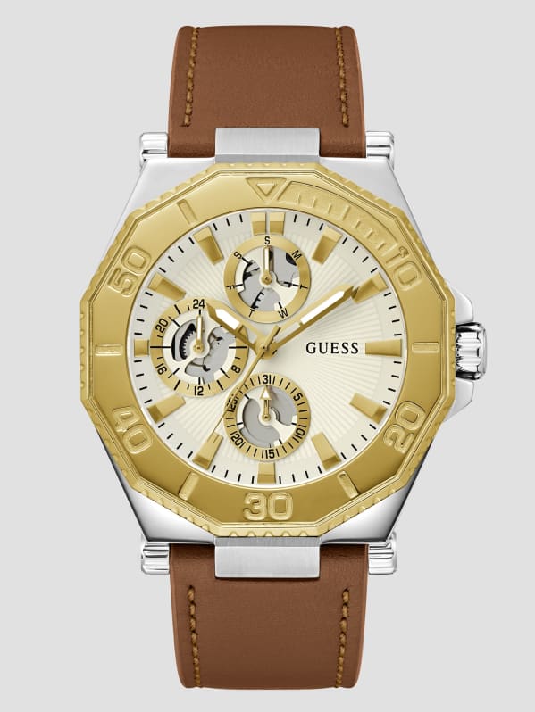 GUESS Mens Brown 2 Tone Multi function Watch GW0704G1