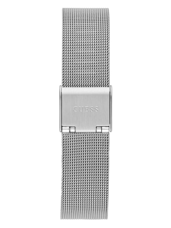 GUESS Silver Tone Mesh Analog Watch Silver