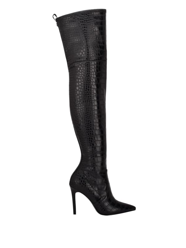 Guess black thigh high boots sale