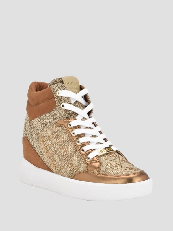 Blairin Rhinestone Logo Wedge Sneakers | GUESS