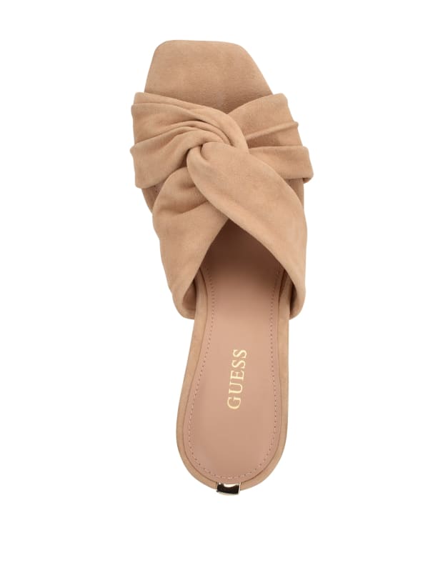Daiva Knotted Heeled Mules | GUESS Canada