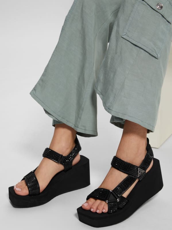 Guess rhinestone sandals shop