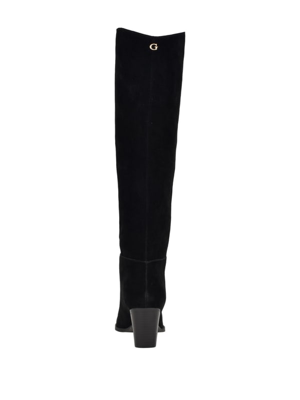 Guess black knee high boots hotsell