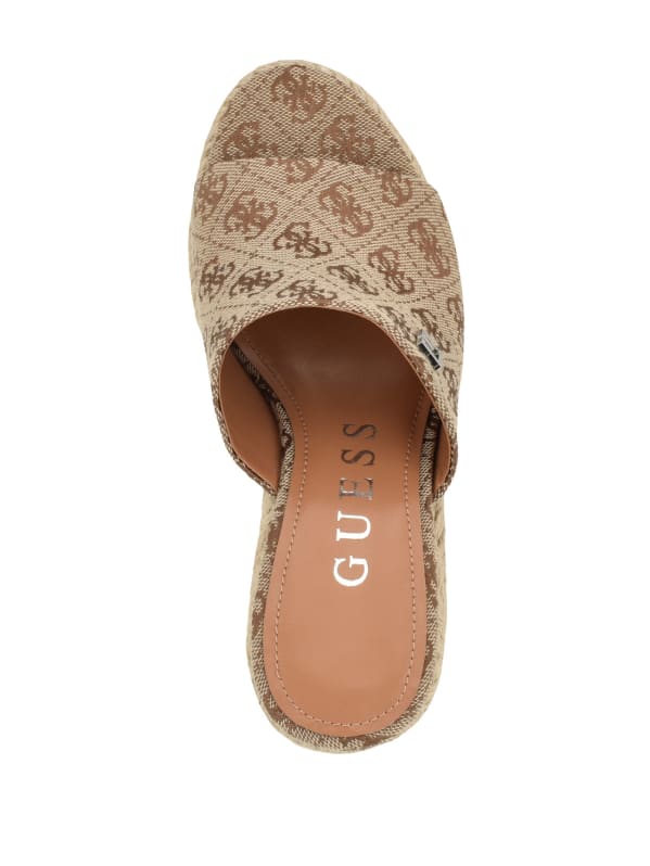 GUESS Evba Espadrille Wedges Brown 6