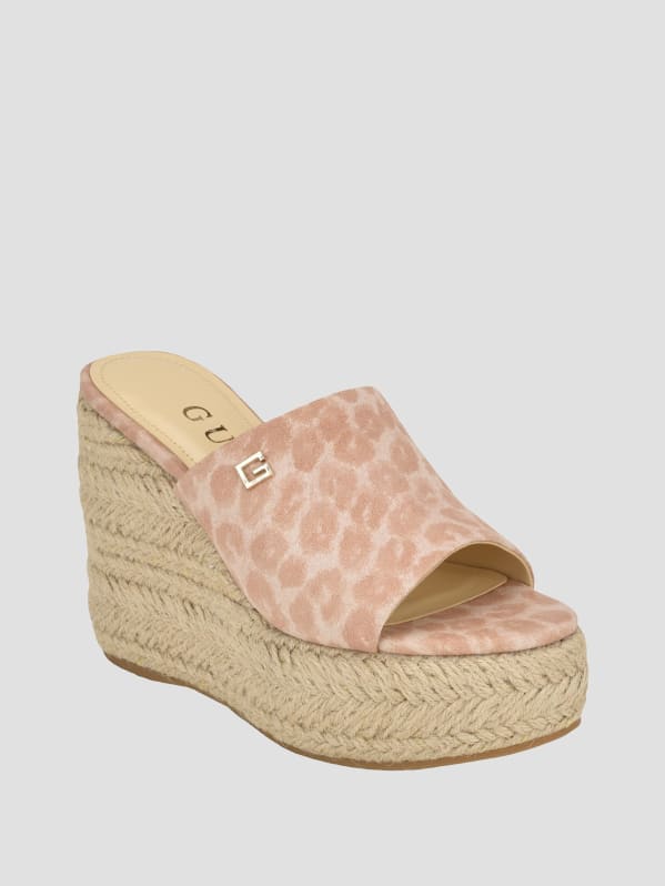 Evba Wrapped Espadrille Wedges GUESS