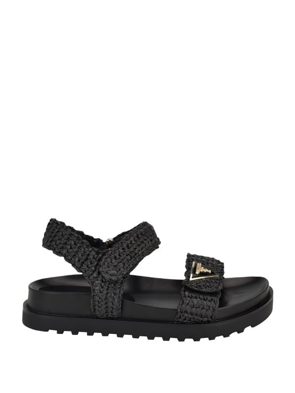 GUESS Fabrica Woven Sandals Black 6