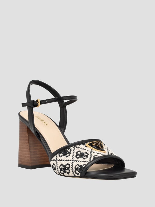 Glaven Open Toe Block Heels GUESS