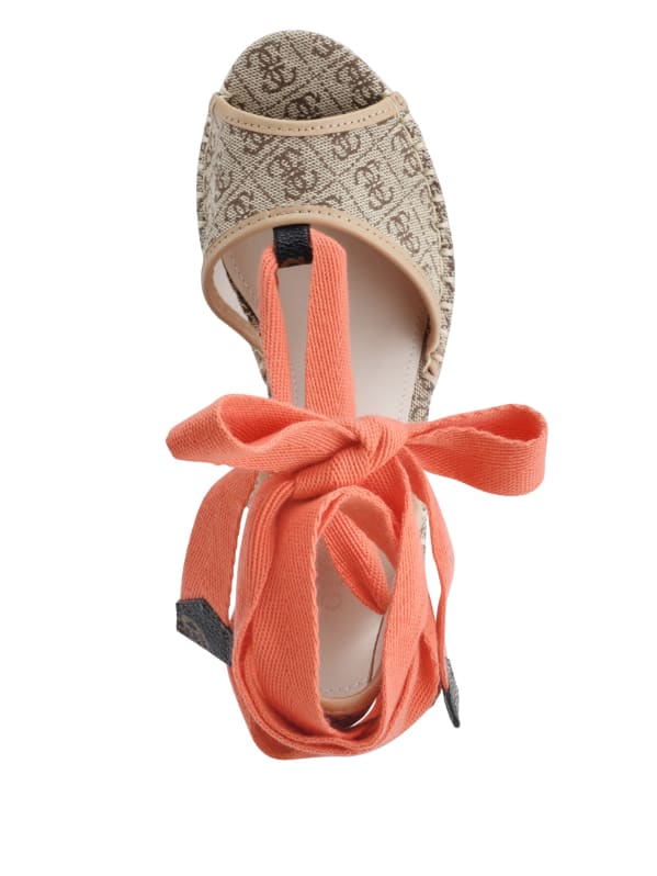 Halona Tie Espadrille Wedges GUESS