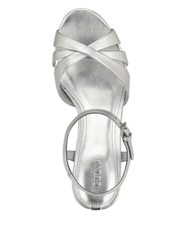 Haylo Crisscross Platform Block Heels GUESS