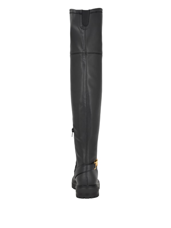 Guess black boots gold buckle online