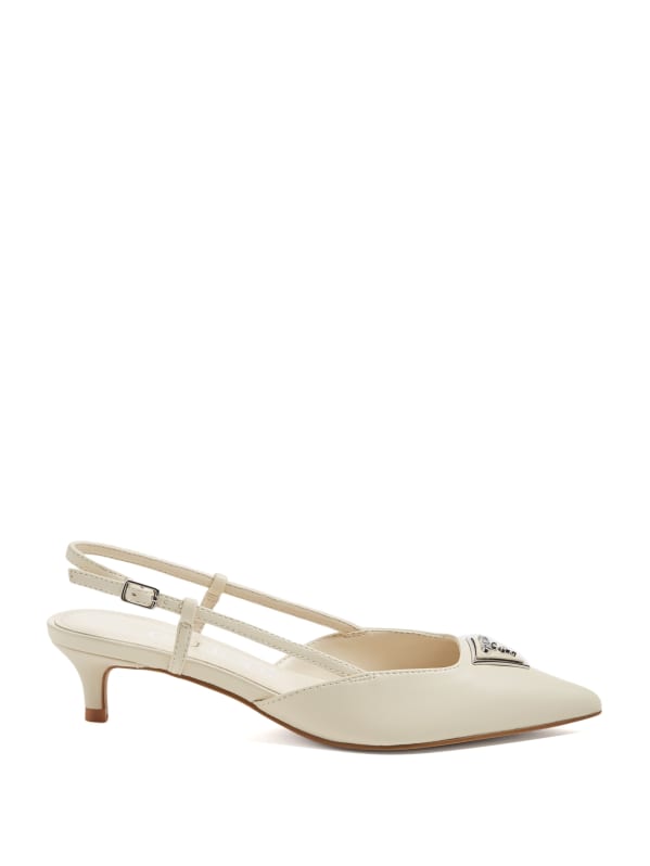 Cream slingback kitten heels on sale