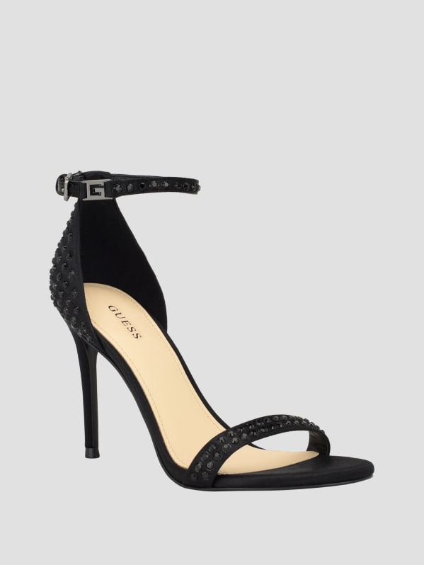 Black bling heels best sale