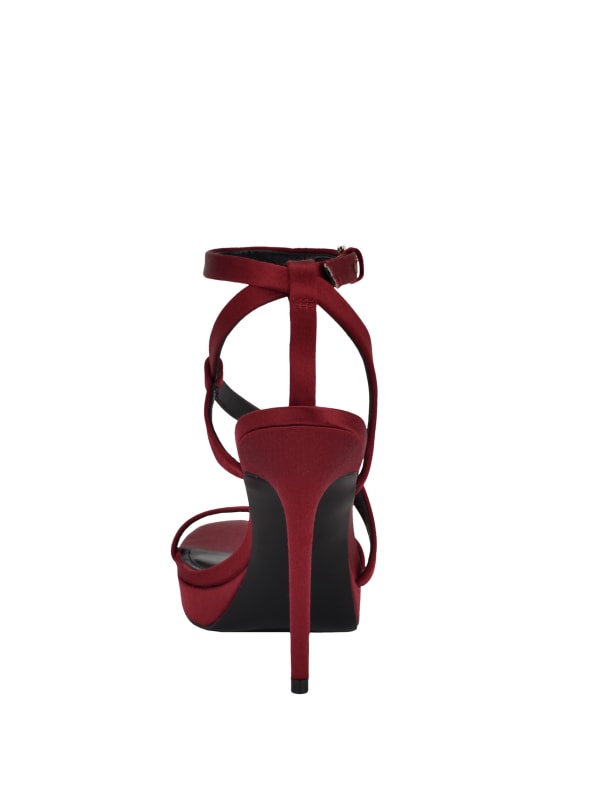 GUESS Lucier Satin Heels Red 6.5