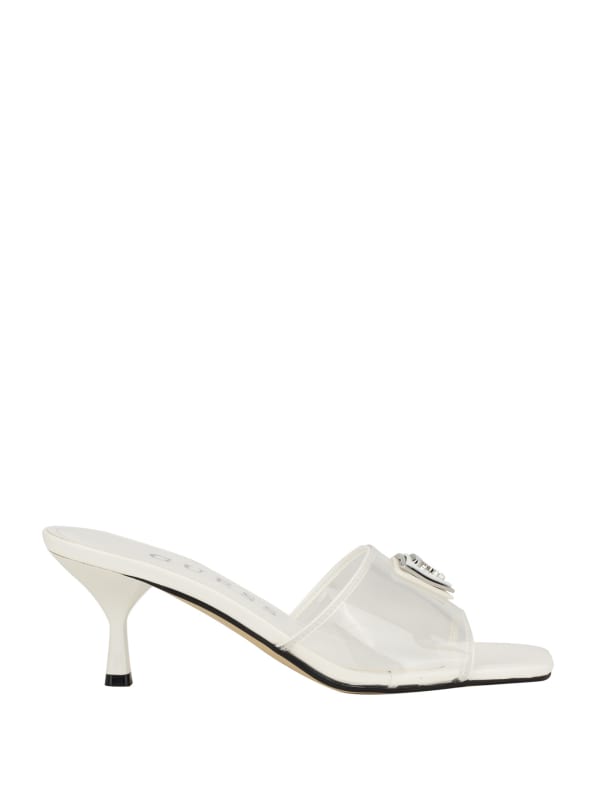 Clear kitten heel mules best sale