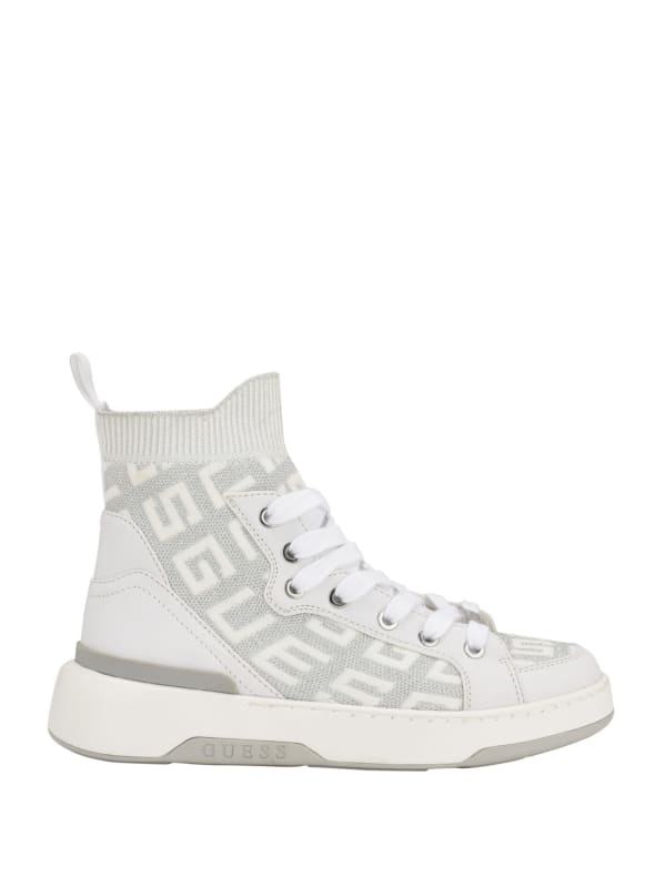 Mannen Logo Knit High-Top Sneakers