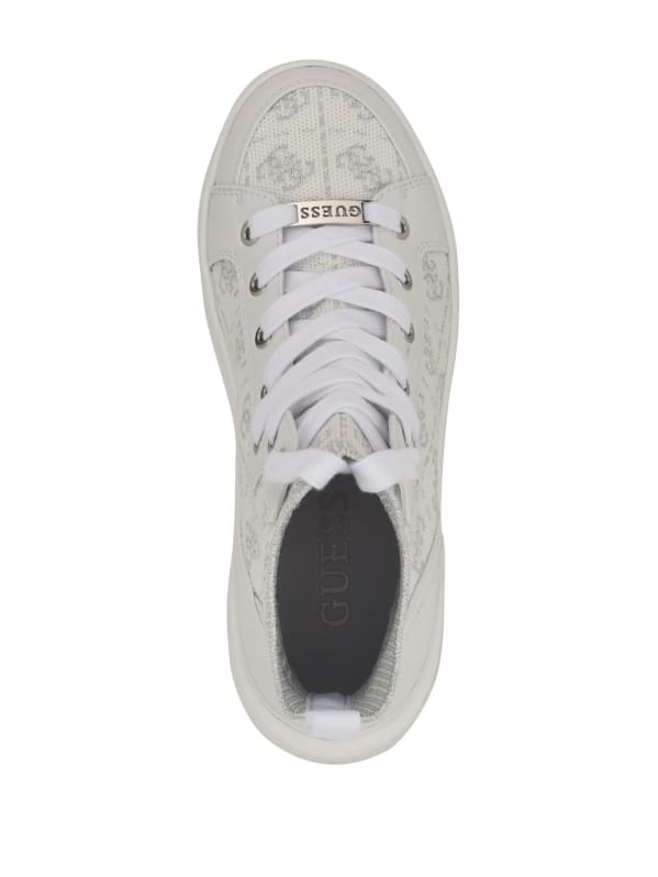GUESS Quattro G Knit High Top Sneakers White 8