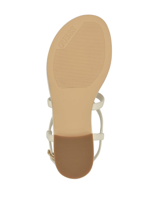 GUESS Meaa Chain T strap Sandals Brown 8.5