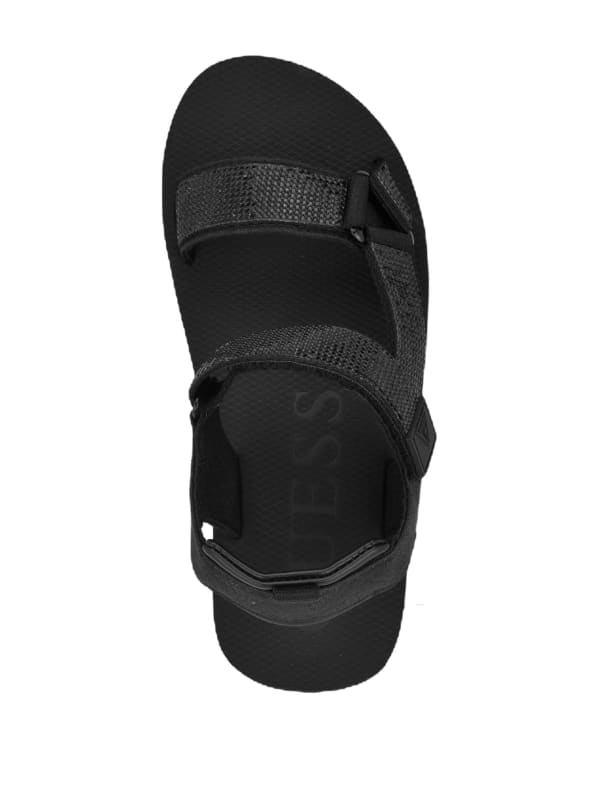 GUESS Nylaha Rhinestone Flatform Sandals Black 8
