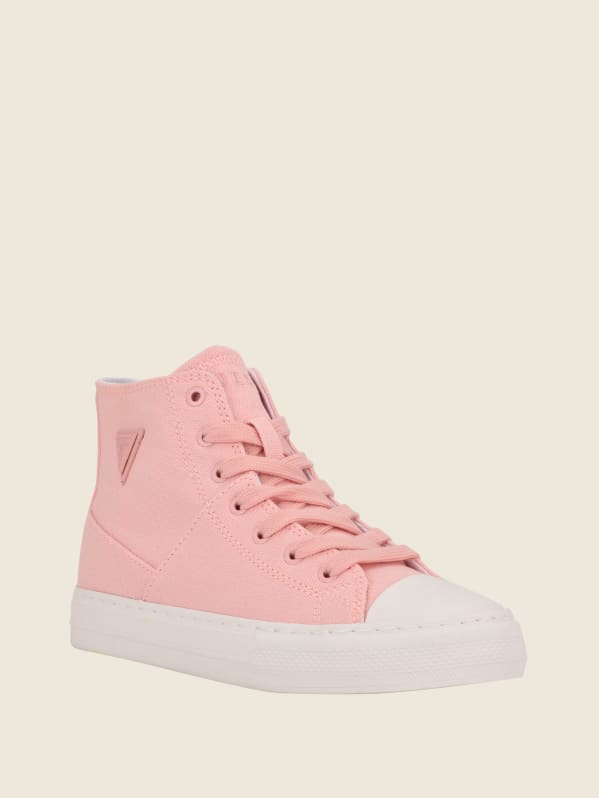 Leather Sneakers With Lace Inserts GUESS Woman Shoes,Pink Colour,Size 40  Shoes