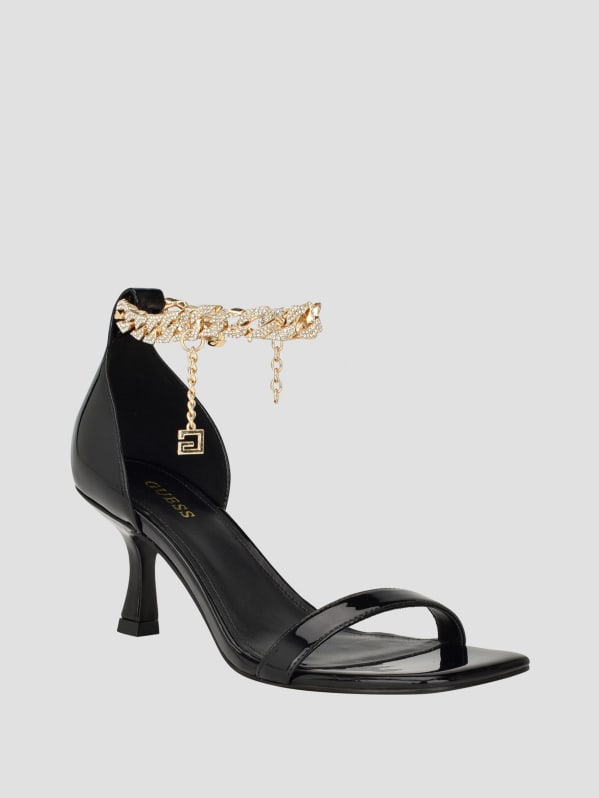 Crystal clearance black heels