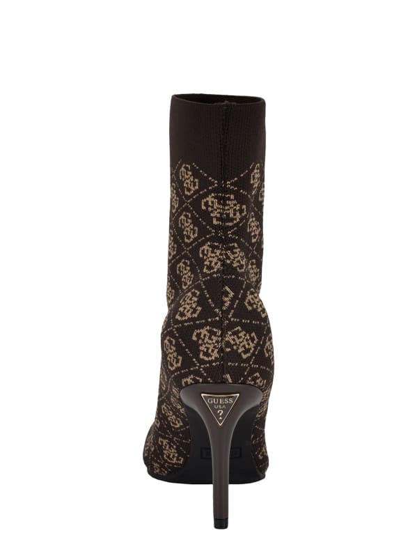 GUESS Richery Sock Booties Brown 7.5