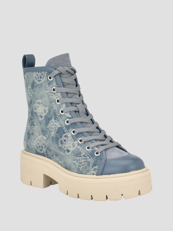 Shutter Denim Peony Utility Boots GUESS