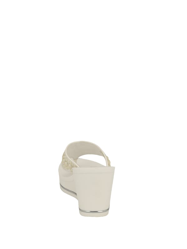 Guess white wedge sandals hotsell