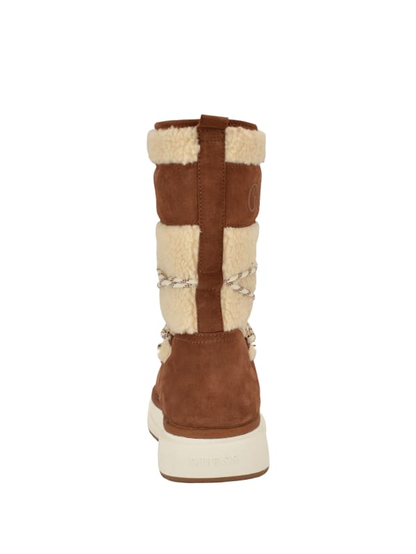GUESS Undela Sherpa Boots Brown 7.5