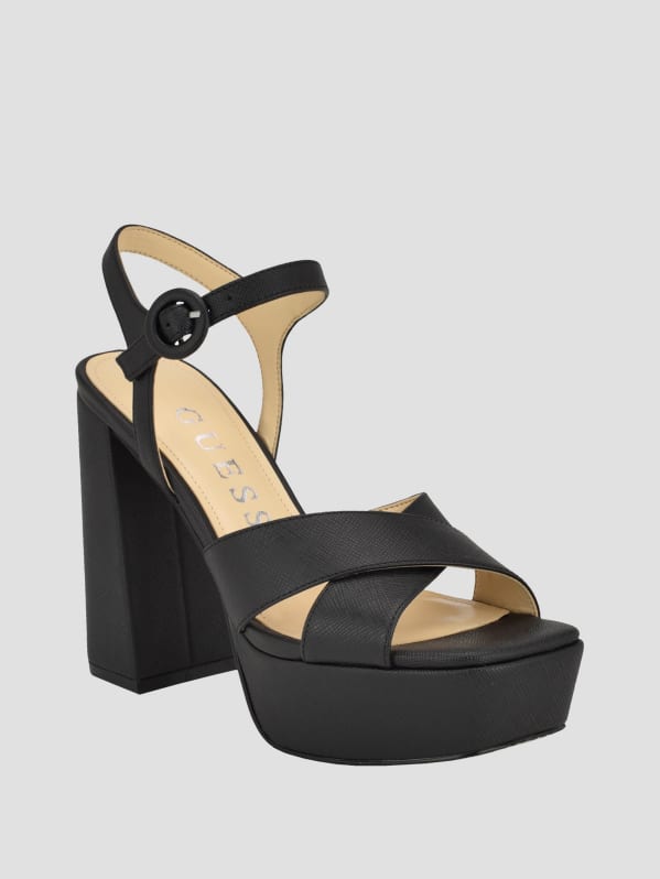 GUESS Vallenn Platform Block Heels Black 7