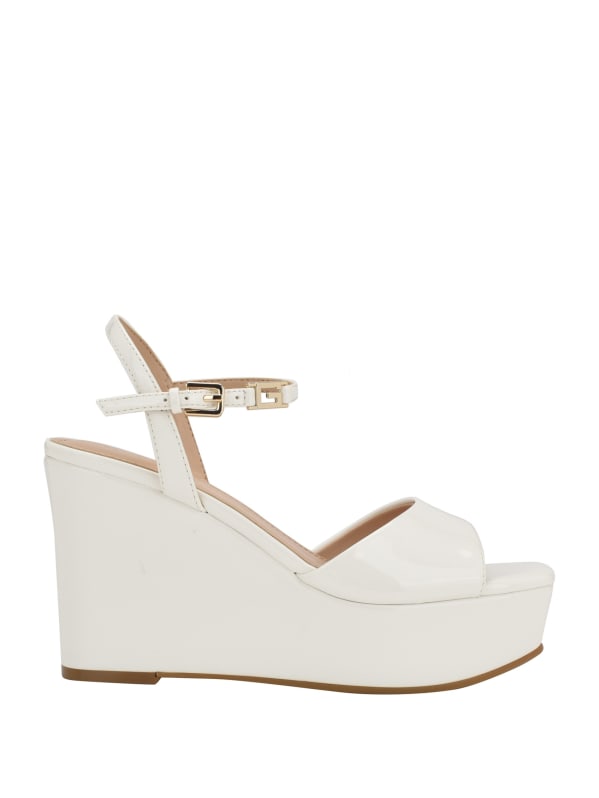 Guess white sale wedge sandals