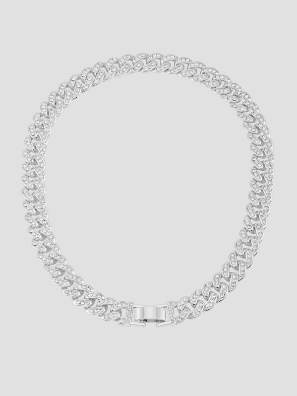 Guess silver chain necklace hot sale
