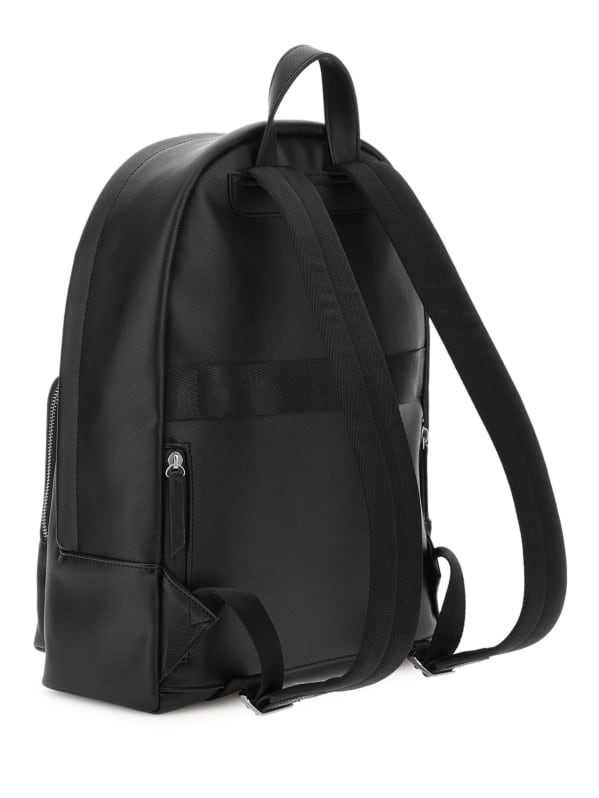 Guess black leather backpack on sale