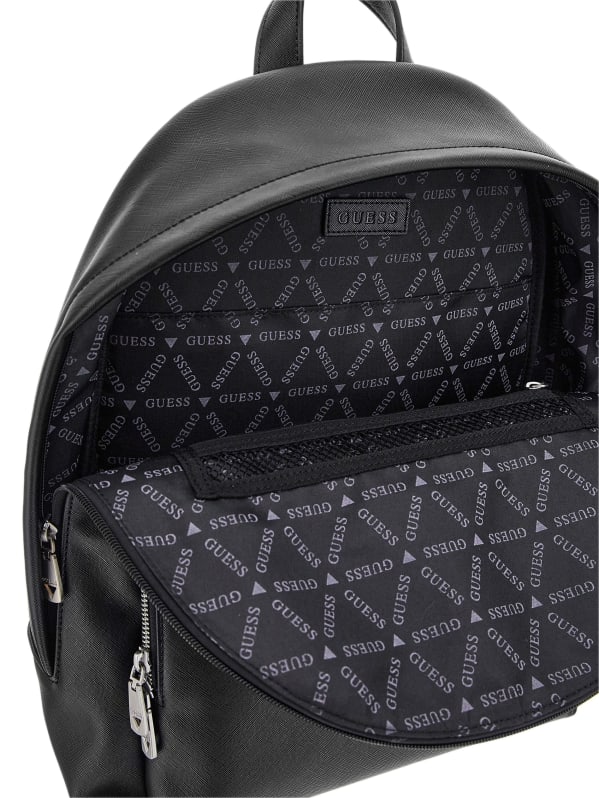 Guess black leather backpack deals