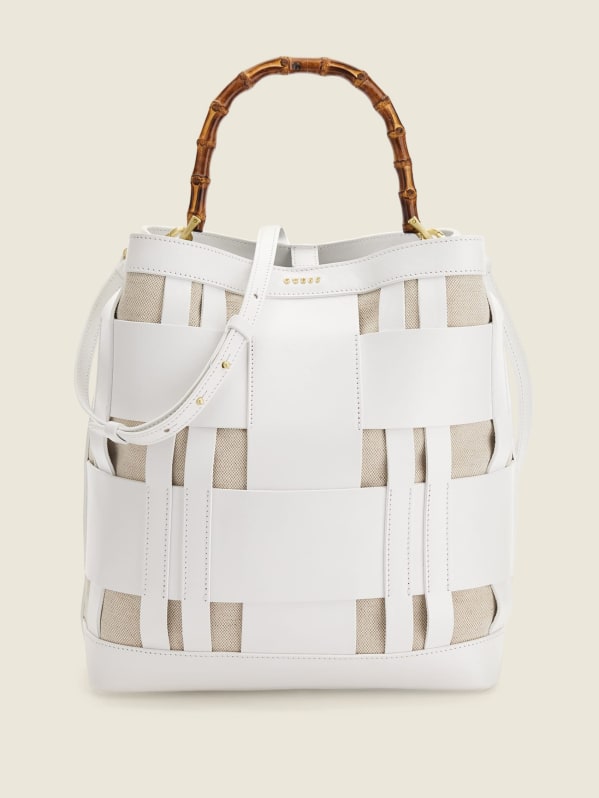 White leather store hobo bag