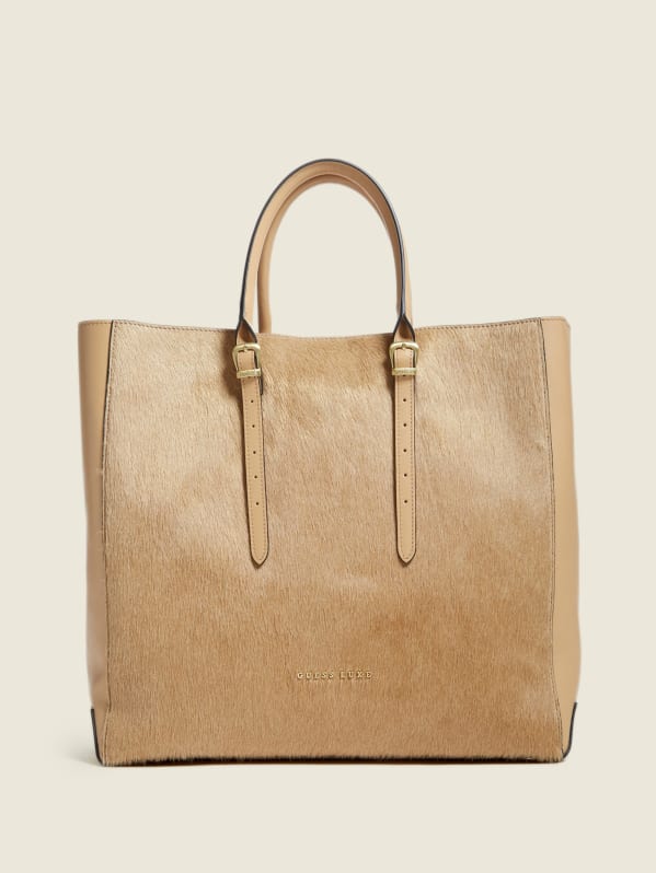 Guess LUXE LADY LUXE TOTE - Handbag - beige 