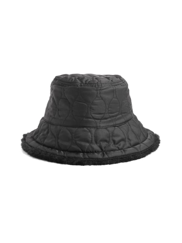 GUESS Reversible Faux-fur Bucket Hat - Black