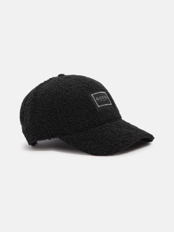 Factory Rhinestone Sherpa Baseball Hat Tan