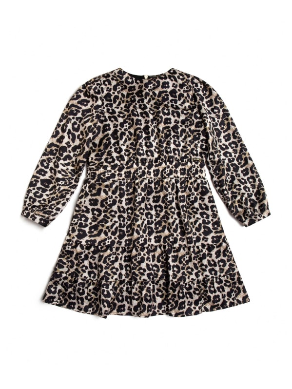 SATIN ANIMAL PRINT DRESS - Leopard