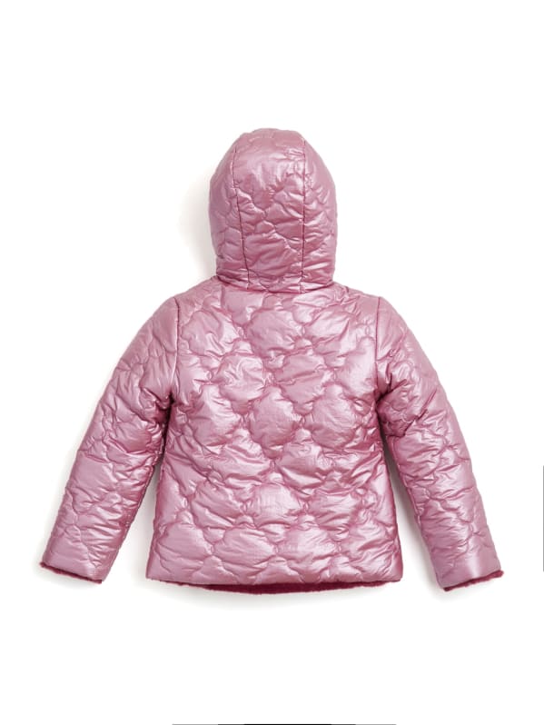 Guess pink puffer jacket hot sale
