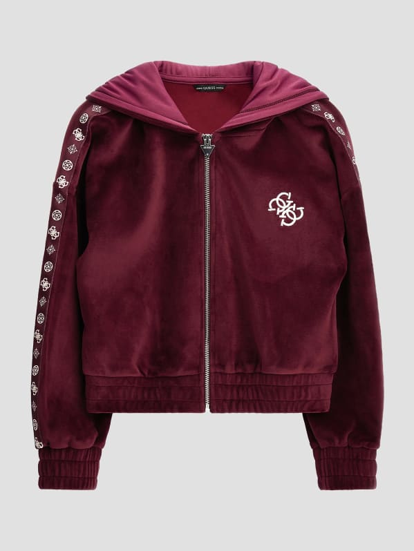 Velour hooded jacket outlet