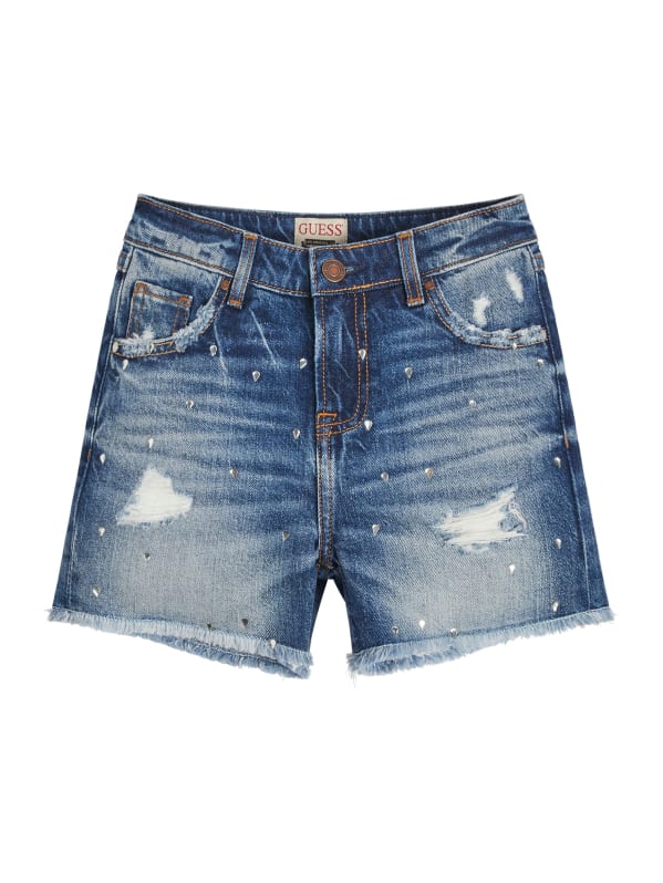 Studded denim sale shorts