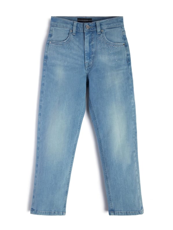 Straight Denim Rhinestone Pants (7-16) | GUESS Canada