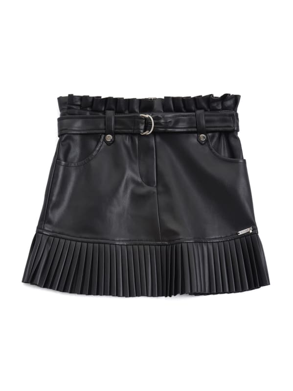 Midi Faux-Leather Skirt - BLACK