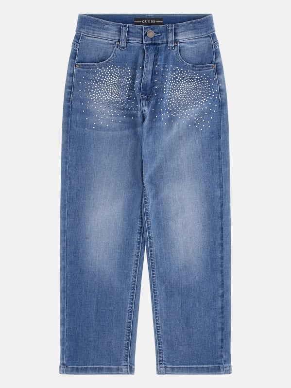 Rhinestone Straight Jeans 7 16