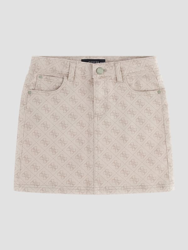 Quattro G Print Denim Skirt 7 16 GUESS Canada