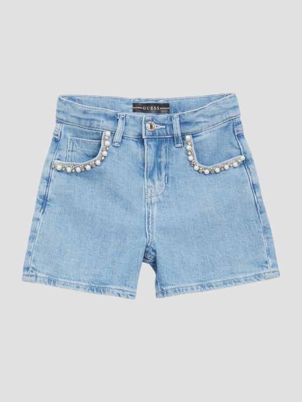 Beaded Denim Shorts 7 16