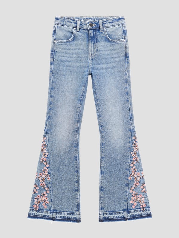 Eco Embroidered Flare Jeans 7 16 GUESS